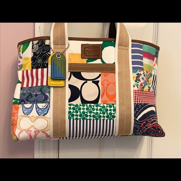 Authentic Coach Patchwork Tote - Picture 2 of 8